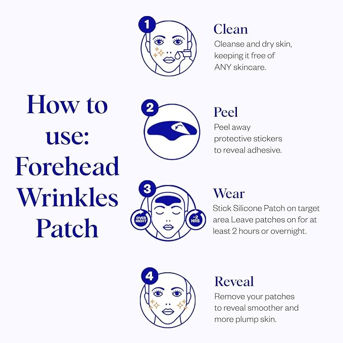Wrinkles Schminkles Forehead Wrinkle Patches, 1-Pack, Reusable Hypoallergenic Silicone Smoothing Pads for Reducing Frown Lines & Face Lift Overnight-Velvo Beauty