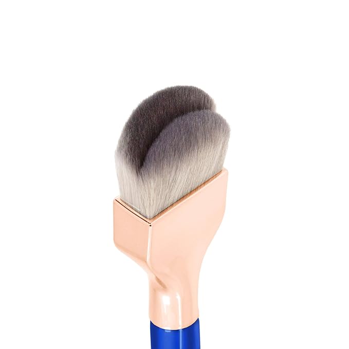 Bdellium Tools Professional Makeup Brush - Golden Triangle 972 Large Rounded Double Dome Blender - With All Vegan and Soft Synthetic Fibers, For Foundation Application & Blending (Blue, 1pc)-Velvo Beauty