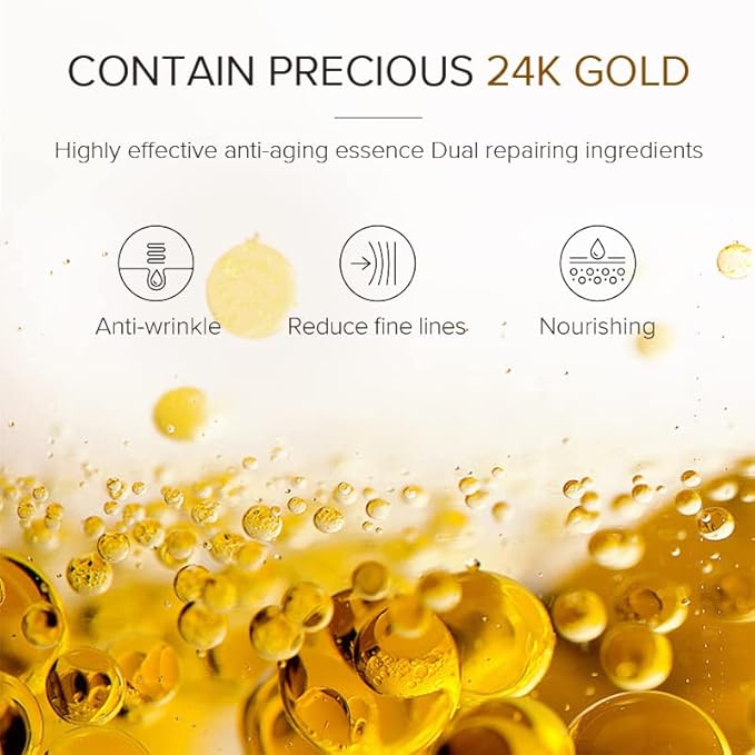 AKARY 24K Gold Eye Serum, Under-eye Firming Serum for Reduces Puffy Eyes, Dark Circles, Fine Lines, Under Eye Bags, Tightening, Hydrating Face Serum, Treatment for Skin Care with Nicotinamide and Vitamin E-Velvo Beauty