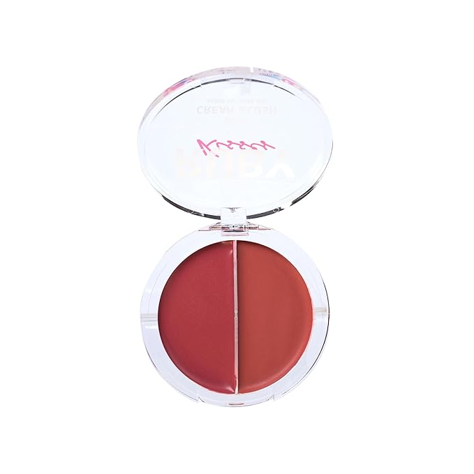 Ruby Kisses Duo Cream Blush, Smooth, Natural-Looking, Long-Lasting Face Makeup Blush for Cheeks, Lips, and Eyes, Buildable and Blendable, Infused with Green Tea, Aloe Vera Extract, and Hyaluronic Acid-Velvo Beauty