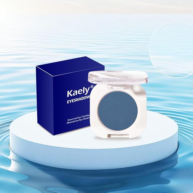 Dark Blue Single Matte Eyeshadow Makeup, Neutral Powde Eye Shadow for Women, Dark Blue Matte Singles Eyeshadow Palette Pigmented Waterproof, sombras para ojos, Girls Monochrome Eyeshadows Gift-Velvo Beauty