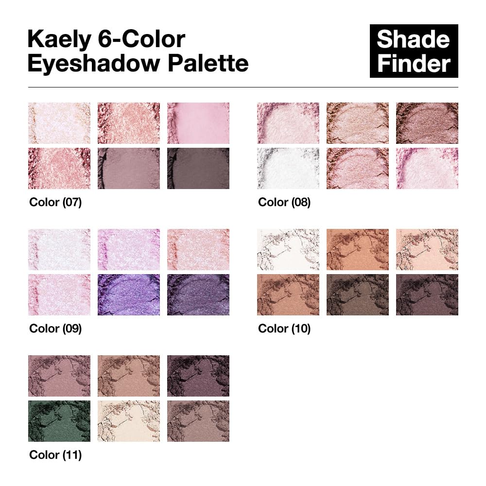 Kaely 6 Colors Mini Neutral Eye Shadow Palette Makeup, Taupe Rosy Brown Smokey Plum Forest Green Nude Beige Cocoa Brown Matte Eyeshadow Palette for Older Women Pigmented Waterproof, Cruelty-free, 11-Velvo Beauty