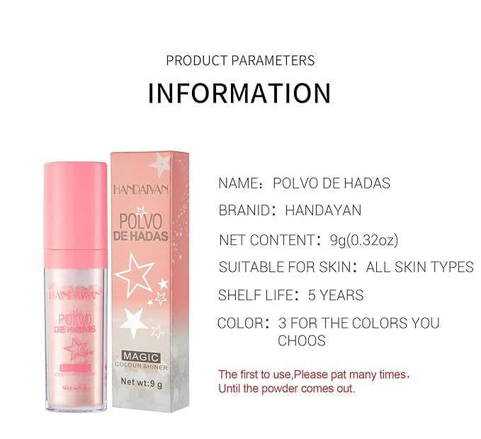 AKARY Body Glitter, Fairy Polvo De Hadas Shimmer Face Highlighter Powder & Blush Stick, Instant Glow Luminizer Duo, Glitter Face Hair High Gloss, Sparkle Smudge-Proof Highlighter Stick Party Makeup (#01 White Moonbeam)-Velvo Beauty