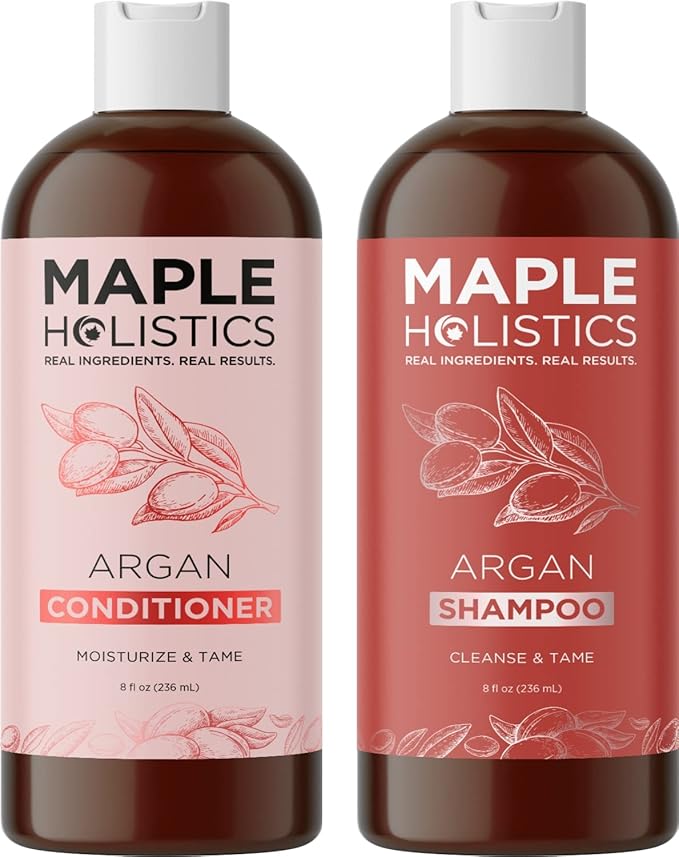 Argan Oil of Morocco Shampoo and Conditioner - Sulfate Free Shampoo and Conditioner Set for Color Treated Hair - Volumizing Shampoo and Conditioner for Men and Women for Curly Frizzy Dry Damaged Hair-Velvo Beauty