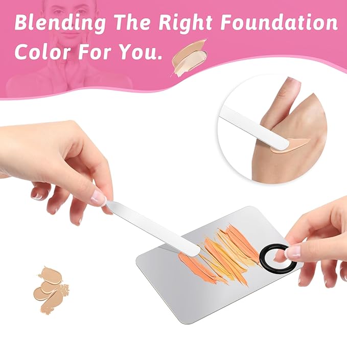 Makeup Mixing Palette, 5 Piece Set Makeup Palette Tray, Foundation Mixing Palette with Stir Stick, Spatula for Foundation Eye Shadow Lipsticks-Velvo Beauty