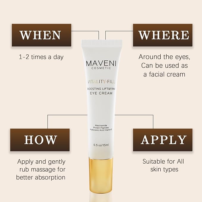 Vitality-Fill Boosting Eye Cream, Natural Anti Aging Under Eye Cream Lift & Firm,Reduce Wrinkles,Fine Lines,and Under Eye Bags,Dark Circles Under Eye Cream-Velvo Beauty