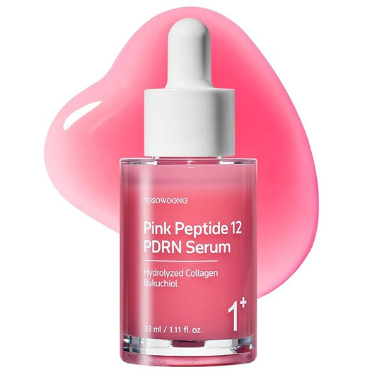 Pink Peptide 12 PDRN Serum With Salmon DNA PDRN 10,320ppm, 12 Peptides, Niacinamide, Skin glow, Hydrating, Moisturizing, Firming, Uneven Skin Tone, Korean Skincare, 33ml, 1.11 fl.oz.-Velvo Beauty