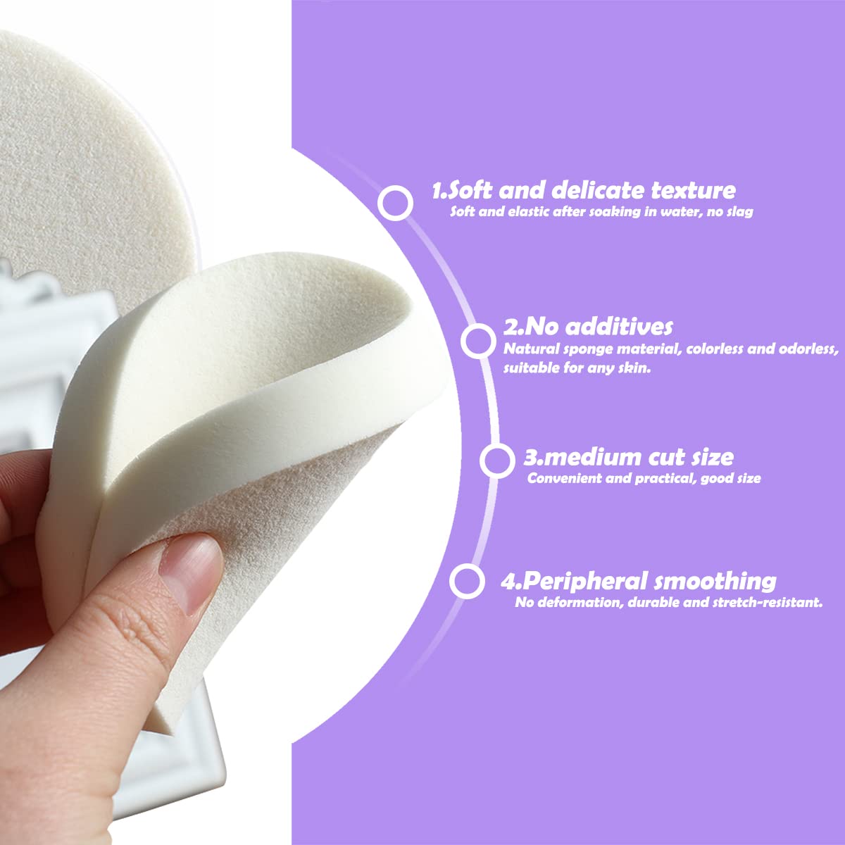 40 PCS Makeup Blenders Sponges Set, Use for Dry and Wet, Perfect for Full Face Curve Blending, Cream, Liquid, Powder Foundation Cosmetics, Latex Free & Soft & Flexible, Round-Velvo Beauty