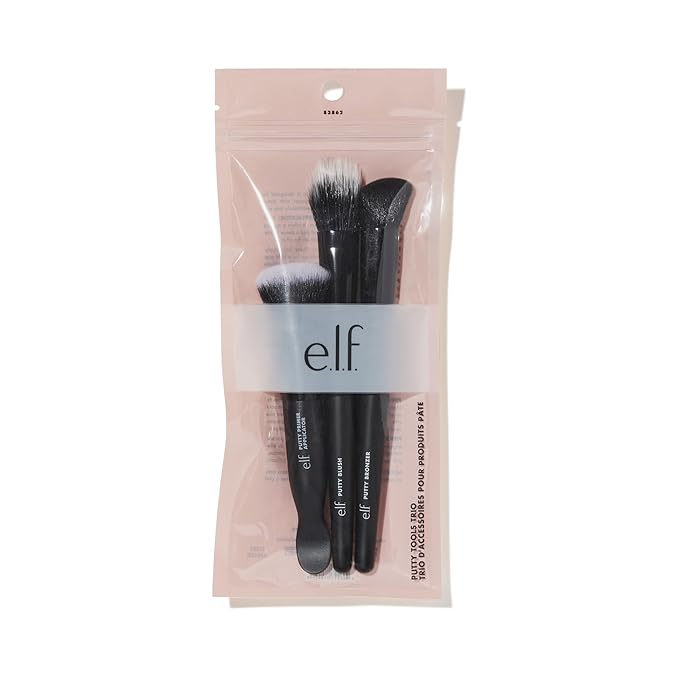 e.l.f. Putty Tools Trio, Set Of 3 Face Makeup Brushes For Putty Products, Helps You Easily Blend Putty Primer, Blush & Bronzer, Vegan & Cruelty-Free-Velvo Beauty