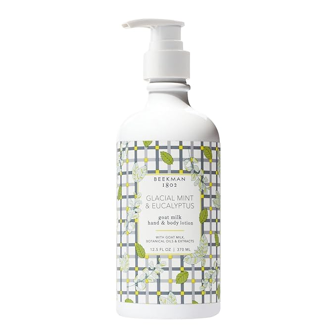 Beekman 1802 Glacial Mint & Eucalyptus Goat Milk Body Lotion - Scented - 12.5 oz - Hydrating & Deeply Moisturizing - With Shea Butter & Jojoba Seed Oil - Good for Sensitive Skin - Cruelty Free-Velvo Beauty