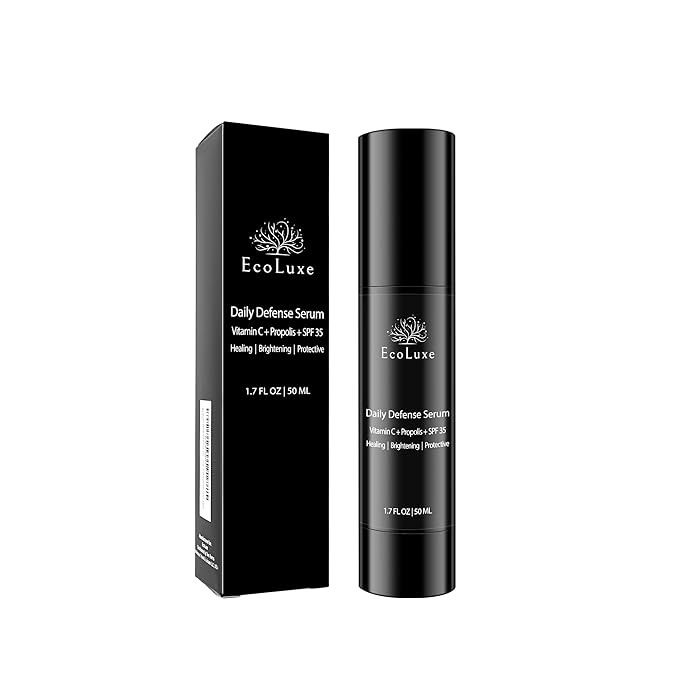 Vitamin C & Propolis Serum with SPF 35 – Daily Defense Brightening & Hydrating Antioxidant Face Serum for Sensitive Skin, Anti-Aging & Sun Protection-Velvo Beauty