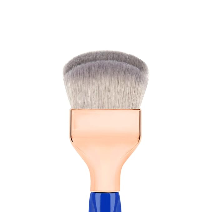 Bdellium Tools Professional Makeup Brush - Golden Triangle 972 Large Rounded Double Dome Blender - With All Vegan and Soft Synthetic Fibers, For Foundation Application & Blending (Blue, 1pc)-Velvo Beauty