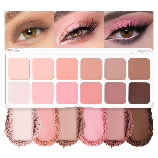 AMY'S DIARY 12 Color Light Pink Brown Eyeshadow Palette, Long-Lasting, and Highly Pigmented eye shadow. Elevate Your Eye Makeup– Unleash Your Unique Style (13#)-Velvo Beauty