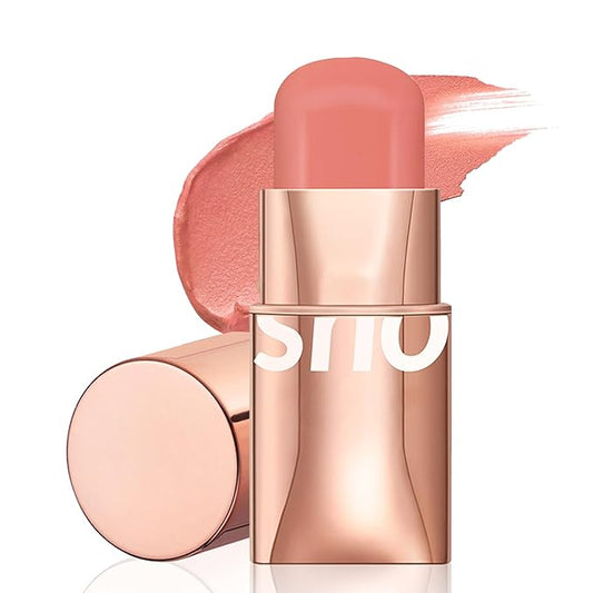Blush Stick for Cheeks Makeup,Waterproof Cream Blush Face Stick Multi-Use Lip and Cheek Tint,Matte Finish Lightweight Easy to Blend Natural Cream Blusher for All Skin Tones-Glistening Peach-Velvo Beauty