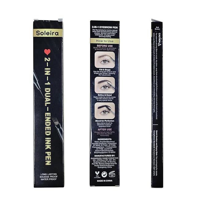Eyebrow Pen, Soleira Waterproof Eyebrow Pencil with 4 Tip Microblading Eyebrow Pen and Dual-ended Eyebrow Brush, for Natural-Looking Brows, Long-Lasting, Soft Brown-Velvo Beauty
