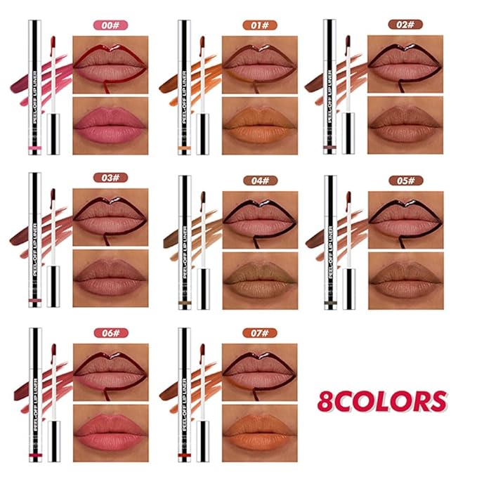 2 Pcs Matte Liquid Lip Stain Peel Off Lip Liner, Long Lasting Lip Tattoo, Waterproof & Transfer-Proof Lip Liner Peel Off Lip Gloss for All Skin Types. 0.12 fl oz #02+#03-Velvo Beauty