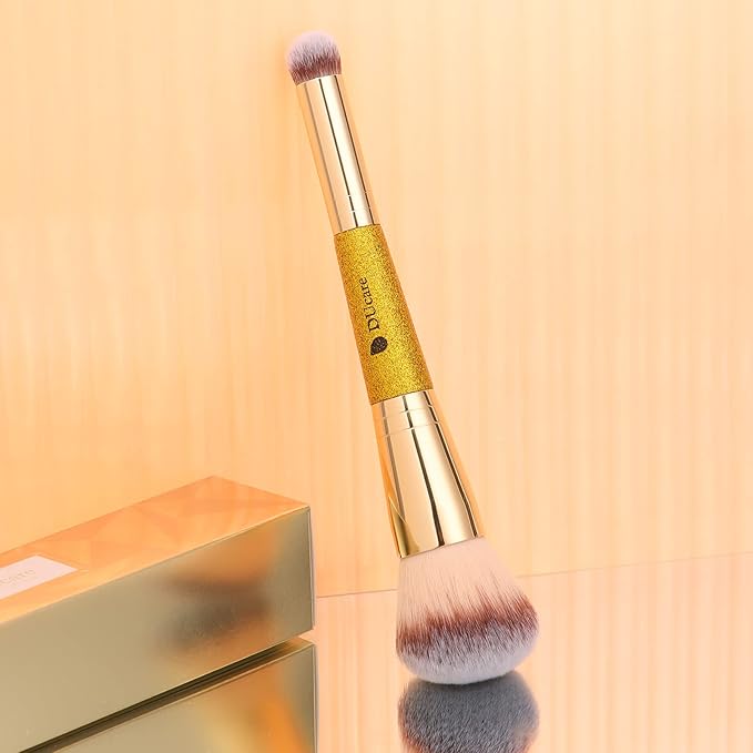 DUcare Powder Concealer Brush Foundation Makeup Brushes Double Ended Perfect for Rounded Taperd Liquid, Cream, Powder,Blending, Buffing-Velvo Beauty