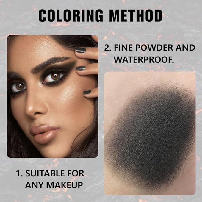 Buildable Matte Eyeshadow Makeup Palette Single - Black Shades | Creamy Pressed Powder for Easy Blending | Mini Travel Palette for Women | Everyday Natural Eye Makeup-Velvo Beauty