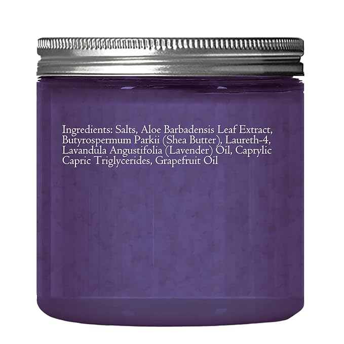 Lavender Body & Foot Scrub 10 oz - A blend of lavender essence, shea butter, and coconut oil for a fragrant journey to a serene countryside - The best stocking stuffer.-Velvo Beauty