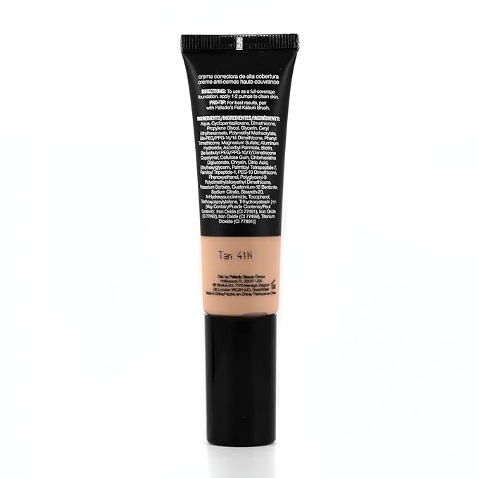 Palladio Full-Coverage Color Correction CC Cream, Oil-Free with Peptides & Vitamin C, Best for Correcting Redness and Uneven Skin Tone, Buildable Foundation Coverage (Tan 41N)-Velvo Beauty