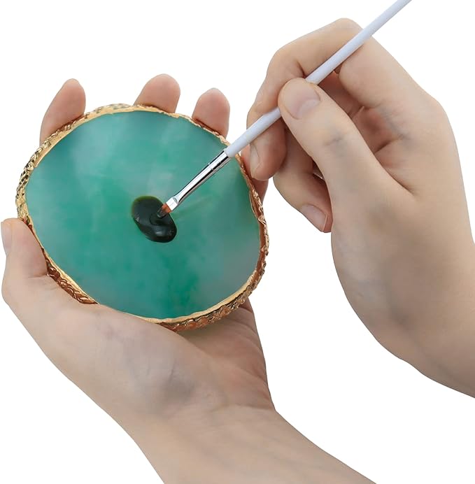 Nail Art Mixing Palette Resin Plate Tray for Mixed Paint Drawing Color Display(Green)-Velvo Beauty