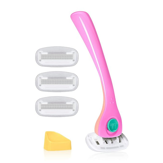 Billie Razors for Women Shave Kit – Women’s Razor + 4 x 5-Blade Razor Refills + Magnetic Holder – Malibu-Velvo Beauty
