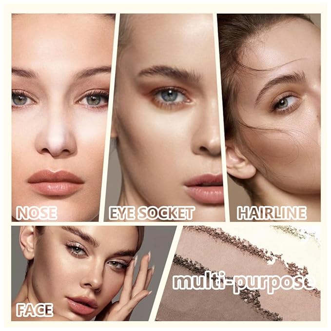 4-Color Contour Makeup Palette, Blush Highlighter Bronzer Powder Kit, Face Cosmetics Gift Set (02#, 1 Count (Pack of 1))-Velvo Beauty