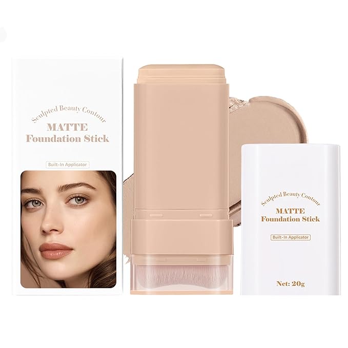 Beauty Balm Serum Boosted Skin Tint, Dual-Ended Eraser Foundation Stick with Brush, Full Coverage Cream Korean Makeup, Long-Lasting Stick for Smooth, Flawless Finish (#2 Nature)-Velvo Beauty