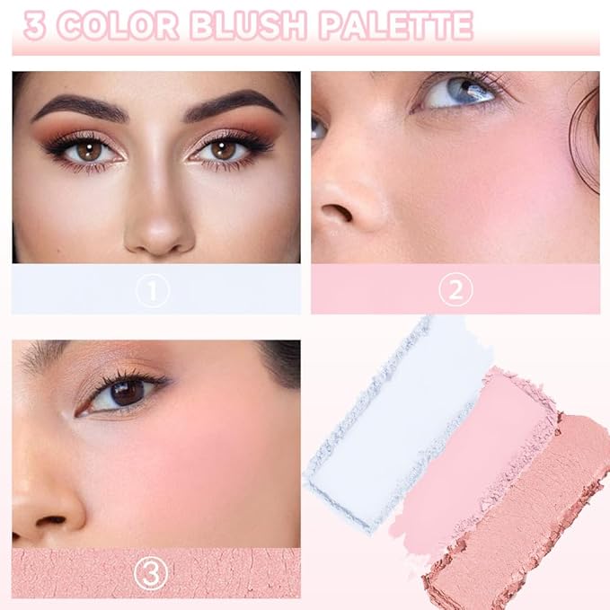 3 IN 1 Brown Nude Face Highlight Bronzer Powder Palette for Face Cheeks Contour Brightening, Buildable Matte Coverage Natural Makeup,Ultra Sculpt Nose Shadow Eyeshadow Primer-Nude-Velvo Beauty