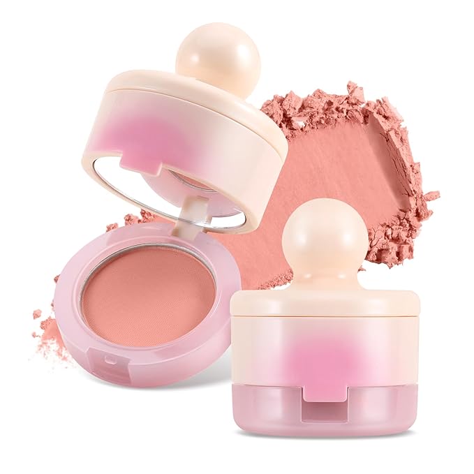 Boobeen Blush Compact for Face, Matte Powder Blush for Cheeks Powder Palette, Nude Light Blush with Puff, Blusher Makeup for a Radiant, Natural Glowing-Velvo Beauty