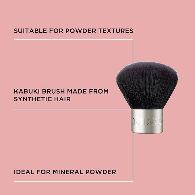 ARTDECO Mineral Powder Foundation Brush - Kabuki Brush with Vegan Bristles for Flawless Coverage, Perfect for Face Powder - Ideal Makeup Tool for a Radiant Finish-Velvo Beauty
