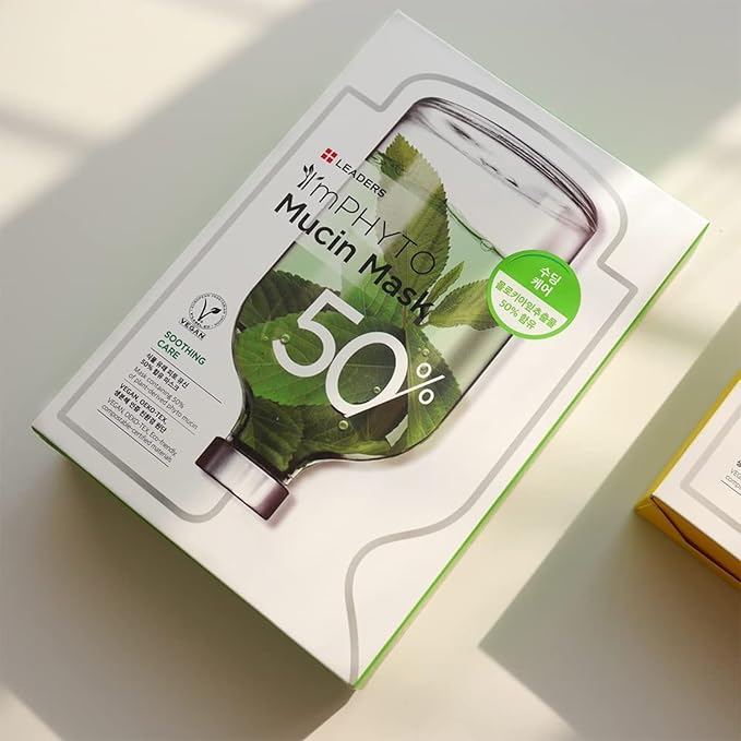 I'MPHYTO Leaders Facial Mask 10 Sheet Mucin Vegan Mask | Soothing Care & Hydrating Skin Care | Natural Plant-Based Ingredient | Certified Vegan | Natural Cellulose Sheet-Velvo Beauty