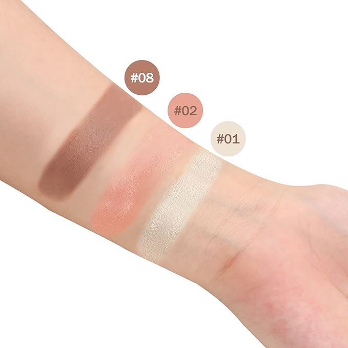 Boobeen Blush Stick Highlighter Makeup Stick Matte Contour Stick, Lightweight Cheek Blush Cream Shimmer Contouring Stick, Waterproof Multi Stick for All Skin Smooth & Natural-Velvo Beauty