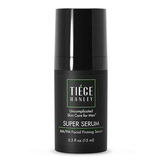 Tiege Hanley Anti-Aging Face Serum, SUPER SERUM (1-Pack) - Skin Tightening Facial Serum for Men - Mens Serum For Face with Sodium Hyaluronate & Retinyl Palmitate for Smoother & Tighter Skin, 0.5 Fl Oz-Velvo Beauty