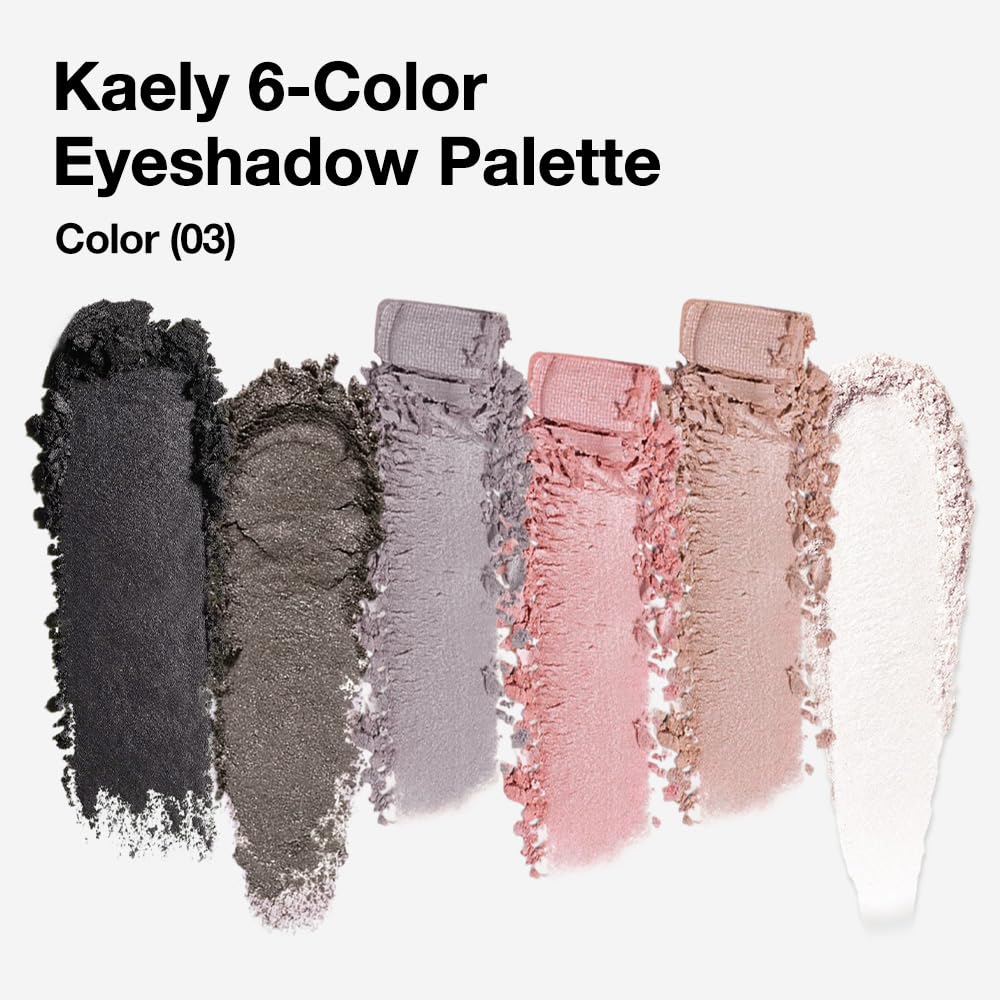 Kaely 6 Color Mini Nude Eyeshadow Palette Makeup, Highly Pigmented Eye Shadow Palette Waterproof, Natural Glitter Shimmer Eye Shadow Palette, paleta de sombras de ojos, Vegan & Cruelty-free, 03-Velvo Beauty