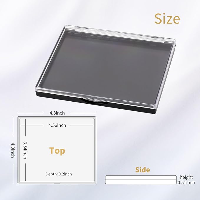 AJLTPA Magnetic Makeup Palette with Clear Top, 3Pack Empty Eyeshadow Pan Dispensing Storage Box with 60Pcs Adhesive Metal Stickers for DIY Cosmetics Lipstick Blush Powder-4.8" x 4"Palette-Velvo Beauty