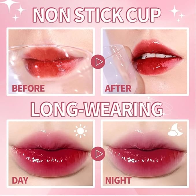 6 Colors Lip Tint Stain Set, Korean Velvet Watery Lip Stain Moisturizing Mini Liquid Lipstick, Multi-use Lip and Cheek Tint, Long lasting Non-Stick Cup Waterproof, Lip Color Makeup-Velvo Beauty