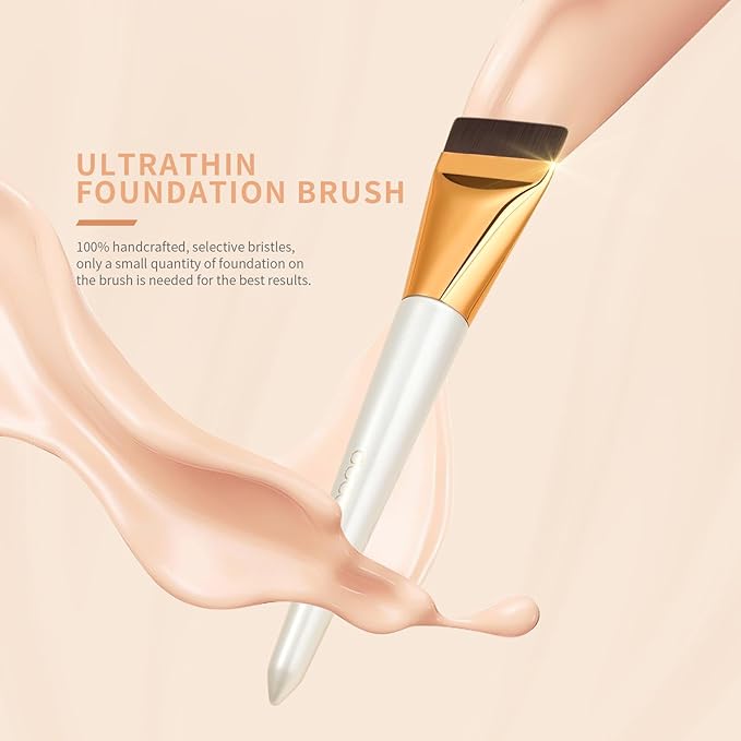 docolor Flat Foundation Brush for Liquid Makeup,Ultra Thin Liquid Foundation Brushes Premium Makeup Face Brush for Blending, Cream, Thin Foundation Brush Makeup Tool Face Foundation Flat Brush-Velvo Beauty