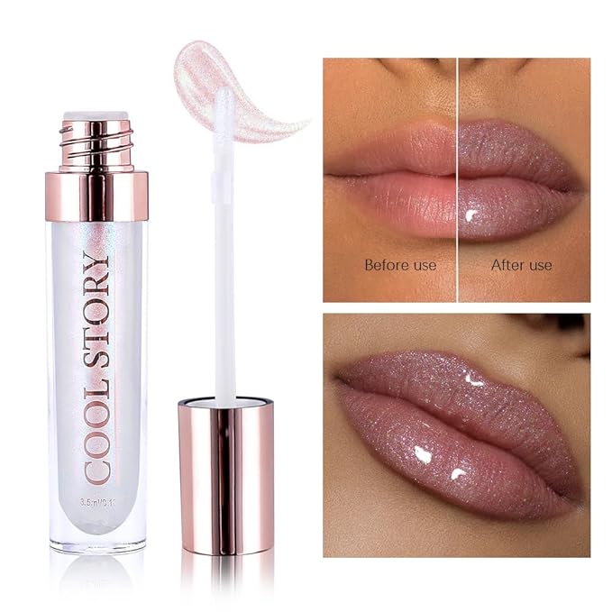 GECOMO Colorful Explosive Pearlescent Lip Gloss 3D Multifunctional Fine Glitter Chameleon Lip Gloss Polarized Diamond Makeup, Magic Big Brush Color Changing Lip Oil(101# COLORFUL FLASH)-Velvo Beauty