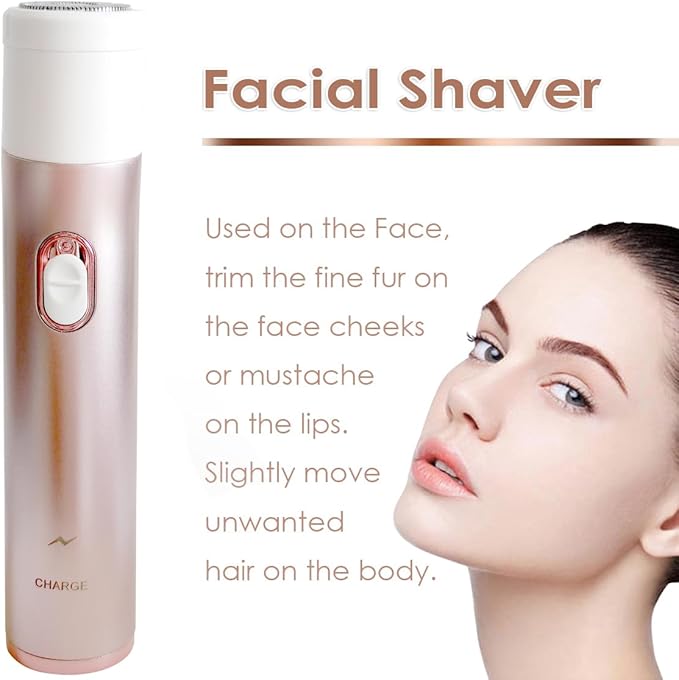 Electric Razor for Women, Hair Trimmer for Bikini Legs Womens Shaving Eyebrow Lips Body Face Beard Mustache Nose Arm Armpit Facial Hair Removal for Women's Shaver 4 in 1 Kit, Type-C Charging Port-Velvo Beauty