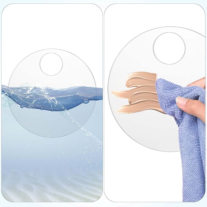 2PCS Makeup Mixing Palette with 2PCS Metal Spatula, Mixing Pigment Palette, Round White Clear Foundation Palette for Make up Eyeshadow Liquid Foundation Cosmetic Nail-Art Pigment Mixing Color-Velvo Beauty