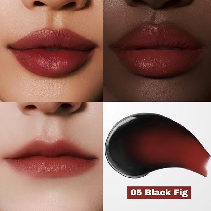 MILKTOUCH Black Peel Off Lip Tattoo - Long-Lasting Matte Lip, Waterproof & Transfer-Proof, Highly Pigmented, Stay-On-All-Day Lip Tint Stain (4.5g) #05 Black Fig-Velvo Beauty