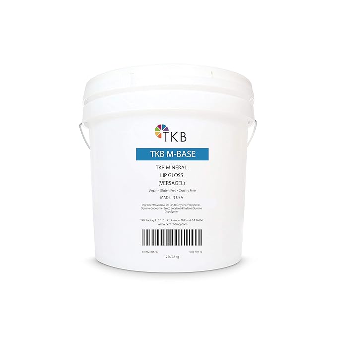 TKB Mineral Lip Gloss (M-Base) | Clear Versagel Base for DIY Lip Gloss, Made in USA (12lb (5.5 kg))-Velvo Beauty
