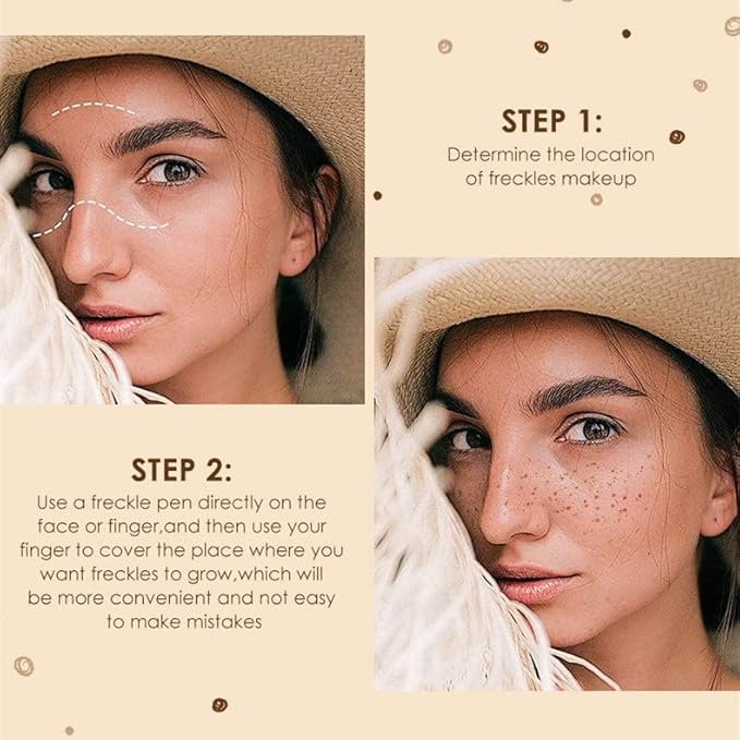 Freckle Pen Faux Freckle Pen Colour Pop Freckle Pen Supernaturally Realistic Freckles Makeup Brush Fantastic Freckles Pen Long-lasting Waterproof Soft-point Absorbent Pen For a Natural and Easy Makeup Look (Double)-Velvo Beauty