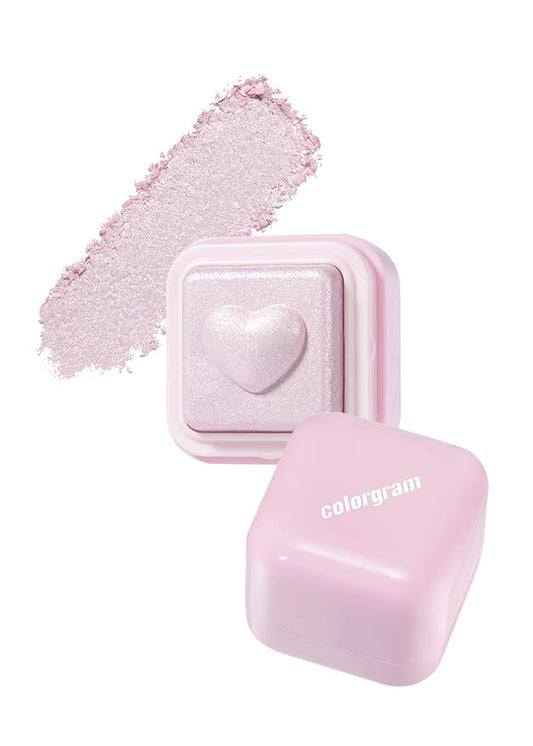 COLORGRAM Milk Bling Heartlighter 02 Pink Heart | Silky Smooth Versatile Creamy Highlighter with Shimmery Finish, Soft and Natural Glow Perfect for Daily Makeup-Velvo Beauty