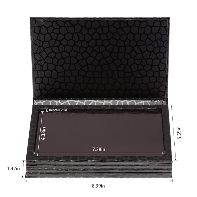 4-Layer Book Shaped Magnetic Palette Large Empty Makeup Palette Storage Box for Eyeshadow Lipstick Blush Powder (Black)-Velvo Beauty