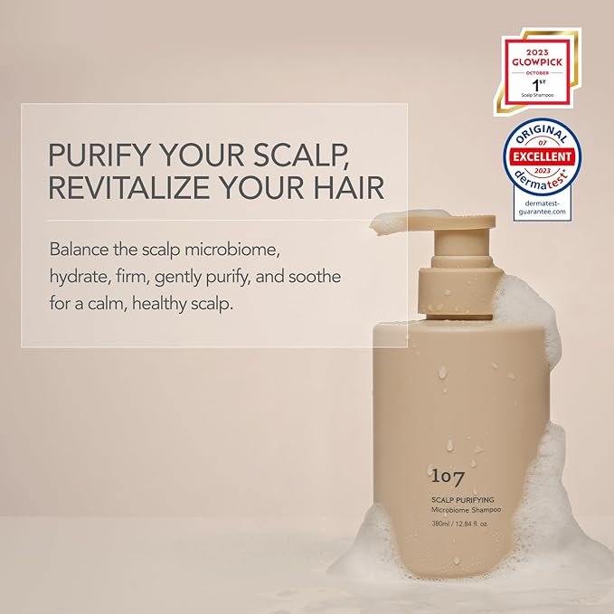 107 Clarifying Shampoo - Purifying Shampoo for Build Up, Dirt, Oil, Itchy, Dry Scalp – Fermented Vinegar & Ginseng for Refreshed & Revitalized Scalp - Paraben, Phthalate and Sulfate Free (16.9 oz)-Velvo Beauty