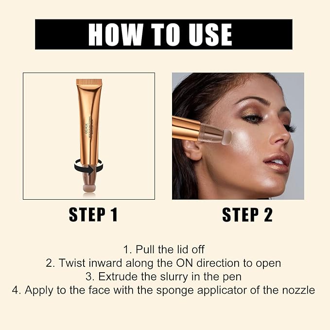 Contour Beauty Wand, Liquid Face Concealer Contouring Highlighter Blusher Stick with Cushion Applicator, Long Lasting Smooth Natural Matte Finish, Lightweight Blendable Super Silky Cream Contour Stick (03# Blush Peach)-Velvo Beauty