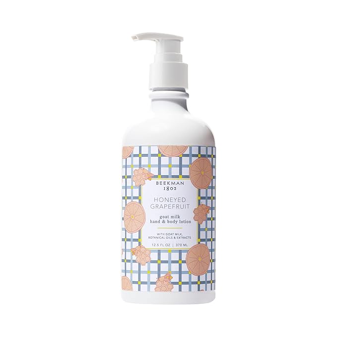 Beekman 1802 Goat Milk Body Lotion, Honeyed Grapefruit - Scented - 12.5 oz - Moisturizing with Shea Butter - for Sensitive Skin - Cruelty Free - Packaging May Vary - Pump Included, Ready for Use-Velvo Beauty
