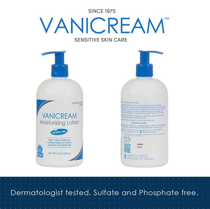 Vanicream Moisturizing Lotion with Pump Dispenser - 16 Fl Oz (Pack of 12) - Formulated Without Common Irritants for Those with Sensitive Skin (Pack of 12)-Velvo Beauty